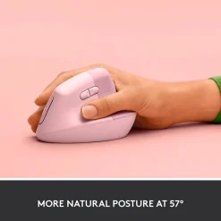 Sale Logitech Lift Wireless Ergonomic Vertical Optical Bluetooth & USB Mouse, (910-006472) Rose