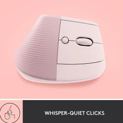 Sale Logitech Lift Wireless Ergonomic Vertical Optical Bluetooth & USB Mouse, (910-006472) Rose