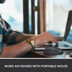 New Logitech M220 Silent Wireless Ambidextrous Optical Mouse, Graphite (910-006127)