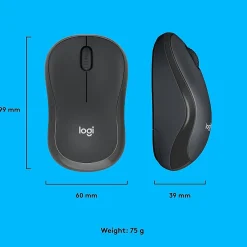 New Logitech M220 Silent Wireless Ambidextrous Optical Mouse, Graphite (910-006127)