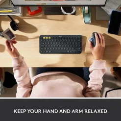 Discount Logitech M575 Wireless Ergonomic Trackball Bluetooth & USB Mouse, (910-005869) Black