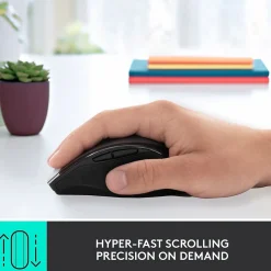 Outlet Logitech Marathon M705 Wireless Ergonomic Optical USB Mouse, Charcoal (910-001935)