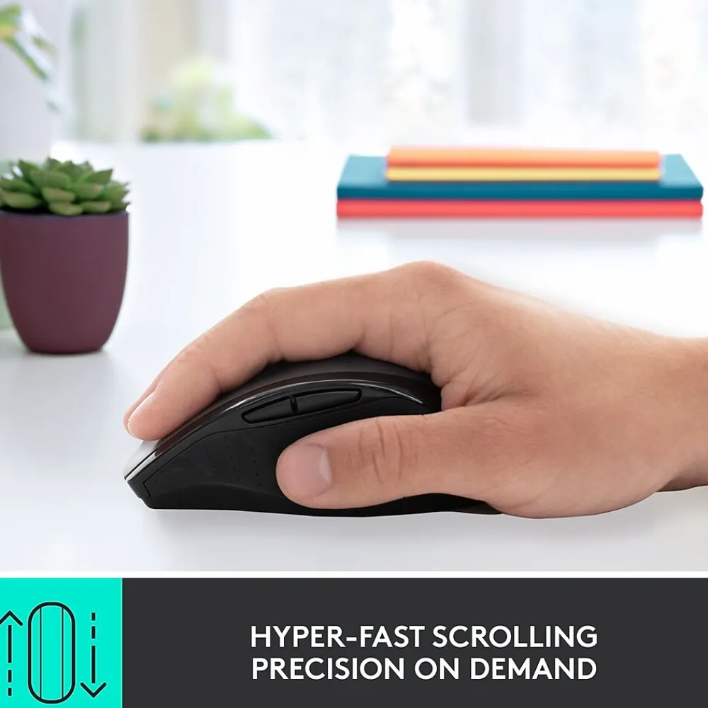 Outlet Logitech Marathon M705 Wireless Ergonomic Optical USB Mouse, Charcoal (910-001935)