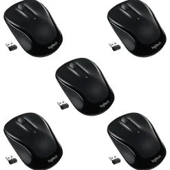 Online Logitech M325S Wireless Ambidextrous Optical USB Mouse, Black, 5/Pack (Logi910-5pk-VB)