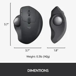 Discount Logitech MX Ergo Plus Wireless Ergonomic Optical 2.4 GHz Mouse, Black (910-005178)