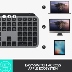 Best Logitech MX Keys for Mac Wireless Keyboard, Space Gray (920-009552)