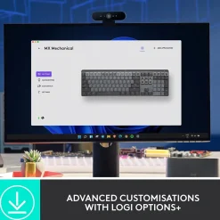 New Logitech MX Mechanical Clicky Wireless Ergonomic Keyboard, Graphite (920-010549)
