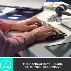 Clearance Logitech MX Mechanical Mini Illuminated Wireless Ergonomic Keyboard, Gray/Black (920-010550)
