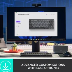 Clearance Logitech MX Mechanical Mini Illuminated Wireless Ergonomic Keyboard, Gray/Black (920-010550)