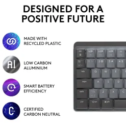Best Logitech MX Mechanical Mini Illuminated Wireless Ergonomic Keyboard, Black/Gray (920-010551)