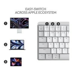 New Logitech MX Mechanical Mini for Mac Wireless Ergonomic Keyboard, Pale Gray (920-010553)