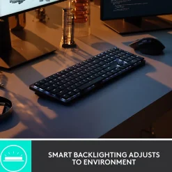 Discount Logitech MX Mechanical Tactile Quiet Wireless Ergonomic Keyboard, Graphite (920-010547)