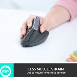 Online Logitech MX Vertical Wireless Ergonomic Vertical Ambidextrous Optical 2.4 GHz Mouse, Graphite (910-005447)