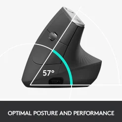 Online Logitech MX Vertical Wireless Ergonomic Vertical Ambidextrous Optical 2.4 GHz Mouse, Graphite (910-005447)