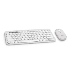 Hot Logitech Pebble 2 Wireless Mouse Keyboard Combo, (920-012201) Tonal White