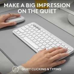 Hot Logitech Pebble 2 Wireless Mouse Keyboard Combo, (920-012201) Tonal White