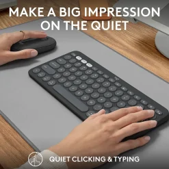 Online Logitech Pebble 2 Wireless Mouse Keyboard Combo, (920-012200) Tonal Graphite