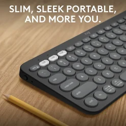 Clearance Logitech Pebble Keys 2 K380S Wireless Ergonomic Keyboard, Black (920-011775)