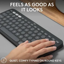 Clearance Logitech Pebble Keys 2 K380S Wireless Ergonomic Keyboard, Black (920-011775)