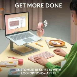 Clearance Logitech Pebble Keys 2 K380S Wireless Ergonomic Keyboard, Black (920-011775)