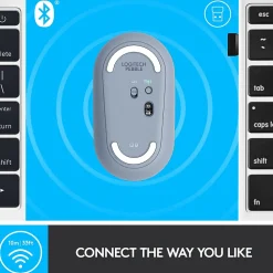 Online Logitech Pebble M350 Wireless Ambidextrous Optical Mouse, Blue Gray (910-005773)