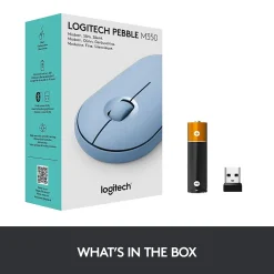 Online Logitech Pebble M350 Wireless Ambidextrous Optical Mouse, Blue Gray (910-005773)