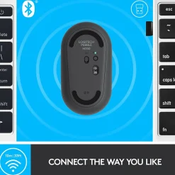 Hot Logitech Pebble M350 Wireless Ambidextrous Optical USB Mouse, Graphite (910-005743)