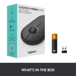 Hot Logitech Pebble M350 Wireless Ambidextrous Optical USB Mouse, Graphite (910-005743)