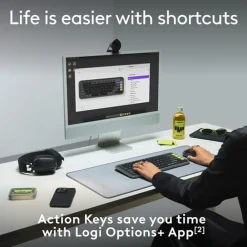 Discount Logitech POP Icon Keys Wireless Ergonomic Keyboard, Graphite & Green (920-013143)