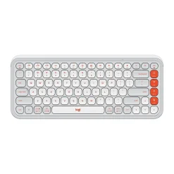 Discount Logitech POP Icon Keys Wireless Keyboard, Off White/Orange (920-012935)