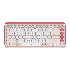 Clearance Logitech POP Icon Keys Wireless Keyboard, Rose/Off White (920-013049)