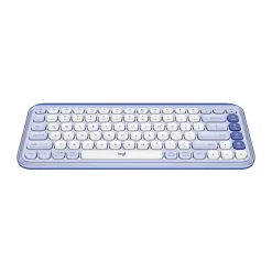 Clearance Logitech POP Icon Keys Wireless Keyboard, Lilac/Off White (920-013050)