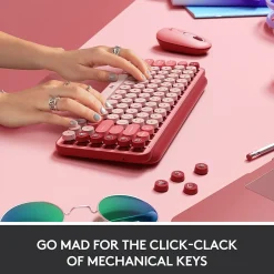 Online Logitech POP Keys Wireless Bluetooth Mechanical Keyboard, Heartbreaker (920-010709)