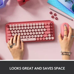 Online Logitech POP Keys Wireless Bluetooth Mechanical Keyboard, Heartbreaker (920-010709)