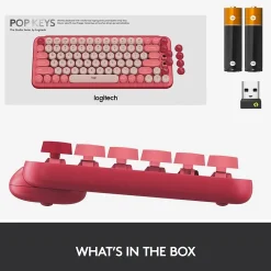 Online Logitech POP Keys Wireless Bluetooth Mechanical Keyboard, Heartbreaker (920-010709)