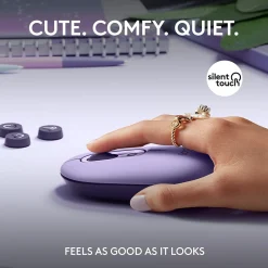 Online Logitech POP Wireless Optical Mouse, (910-006624) Cosmos Lavender