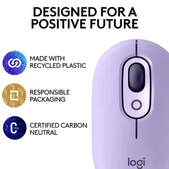 Online Logitech POP Wireless Optical Mouse, (910-006624) Cosmos Lavender