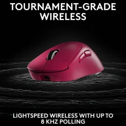 Hot Logitech PRO X SUPERLIGHT 2 DEX Wireless Ergonomic Asymmetrical Optical USB Gaming Mouse, Pink (910-007371)