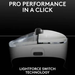 Clearance Logitech PRO X SUPERLIGHT 2 DEX Wireless Ergonomic Asymmetrical Optical USB Gaming Mouse, White (910-007363)
