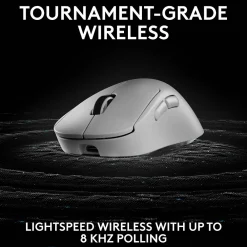 Clearance Logitech PRO X SUPERLIGHT 2 DEX Wireless Ergonomic Asymmetrical Optical USB Gaming Mouse, White (910-007363)