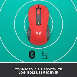 New Logitech Signature M650 L Wireless Optical USB Mouse, (910-006358) Classic Red