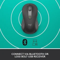 New Logitech Signature M650 Large Left Wireless Optical Mouse - For Large Sized Left Hands, Graphite (910-006234)