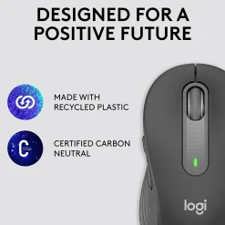 Online Logitech Signature M650 Wireless Ergonomic Optical Bluetooth & USB Mouse, (910-006250) Graphite