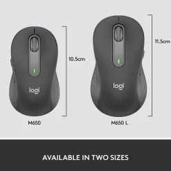 Online Logitech Signature M650 Wireless Ergonomic Optical Bluetooth & USB Mouse, (910-006250) Graphite