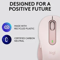 Hot Logitech Signature M650 Wireless Ergonomic Optical Bluetooth & USB Mouse, Rose (910-006251)