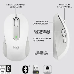 New Logitech Signature M650 Wireless Optical USB Mouse, Off-White (910-006252)