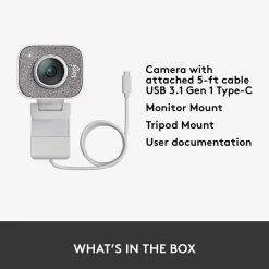 Clearance Logitech StreamCam 2.1 Megapixels Webcam (960-001289) White