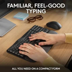 Logitech Wave Keys/Signature MK670/M550 L Wireless Ergonomic Keyboard & Optical Mouse Combo, Graphite (920-012059)