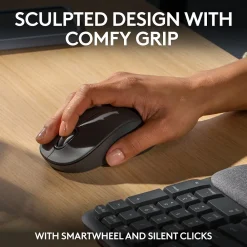 Logitech Wave Keys/Signature MK670/M550 L Wireless Ergonomic Keyboard & Optical Mouse Combo, Graphite (920-012059)