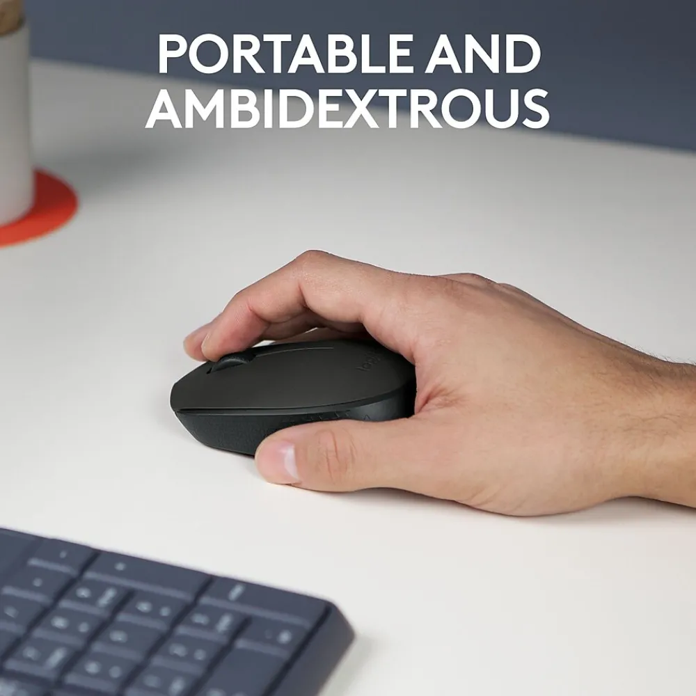 Sale Logitech Wireless Ambidextrous 2.4 GHz Mouse, Black (910-004940)